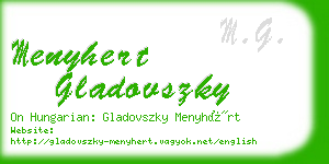 menyhert gladovszky business card